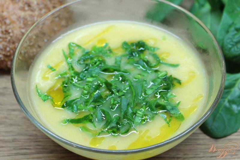 Фото приготовление рецепта: Овощной суп пюре со шпинатом и оливковым маслом шаг №6