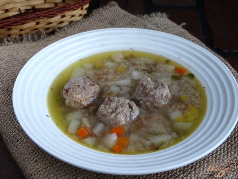 Фото приготовление рецепта: Суп с говяжьими фрикадельками в мультиварке шаг №9