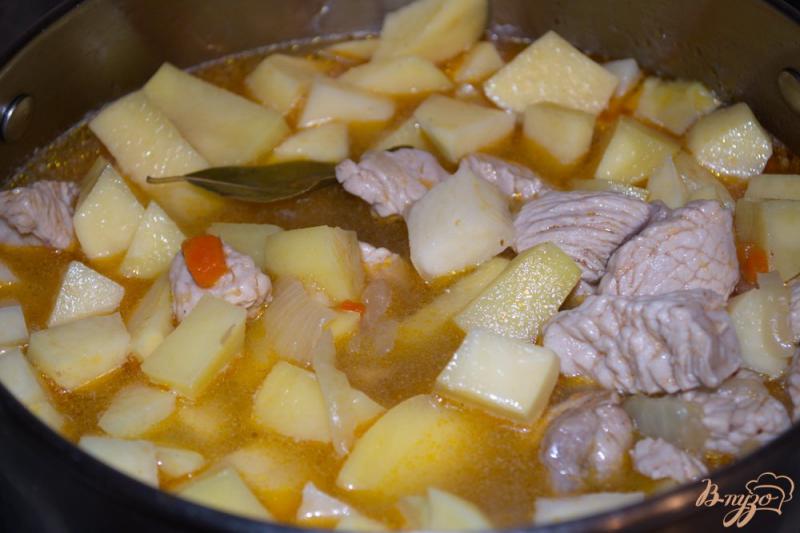 Фото приготовление рецепта: Рагу из индюшиного филе с картофелем и овощами шаг №6