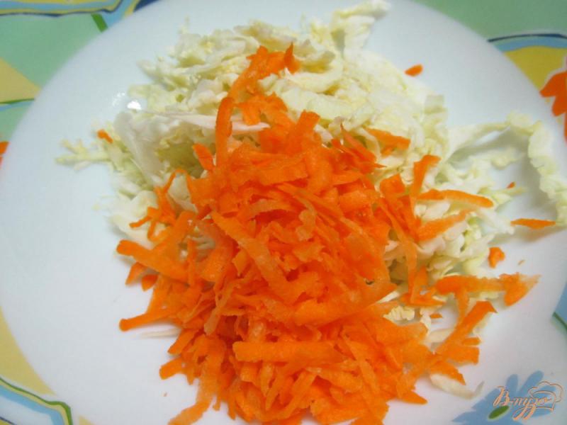 Фото приготовление рецепта: Салат из капусты с морковью и яблоком шаг №3