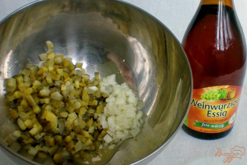 Фото приготовление рецепта: Винегрет с фасолью и яблоком шаг №2