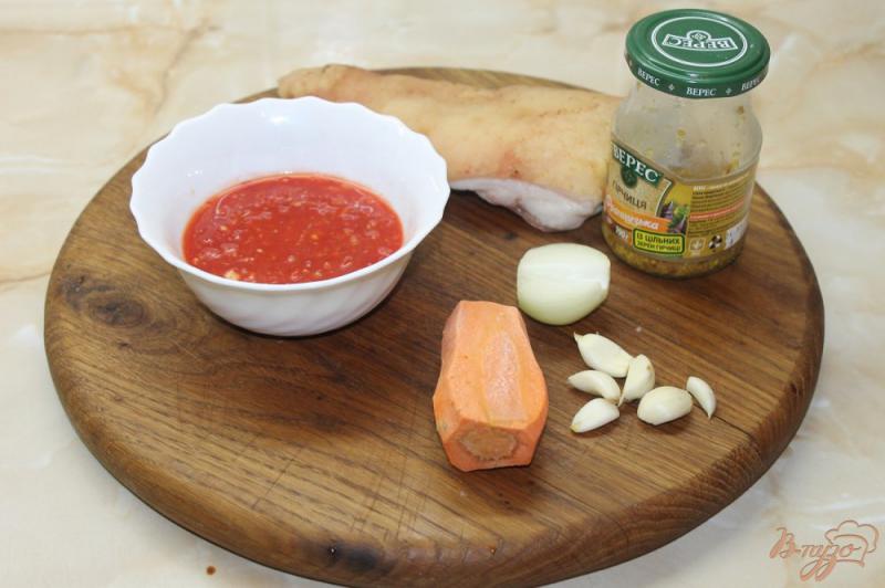 Фото приготовление рецепта: Сало маринованное во французской горчице и острой аджике шаг №1