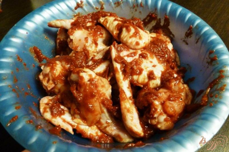 Фото приготовление рецепта: Куриные крылышки в томатном соусе шаг №4
