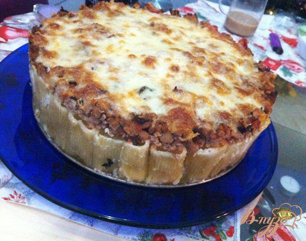 Фото приготовление рецепта: Итальянский макаронный пирог  «Rigatoni Pie» шаг №10