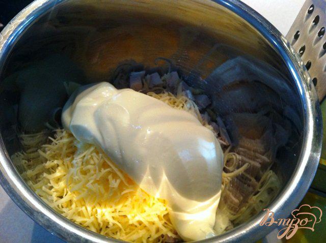 Фото приготовление рецепта: Фаршированный багет курицей и грибами шаг №5