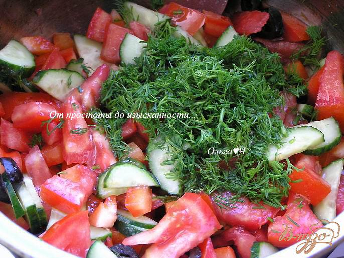 Фото приготовление рецепта: Овощной салат с пастой шаг №3