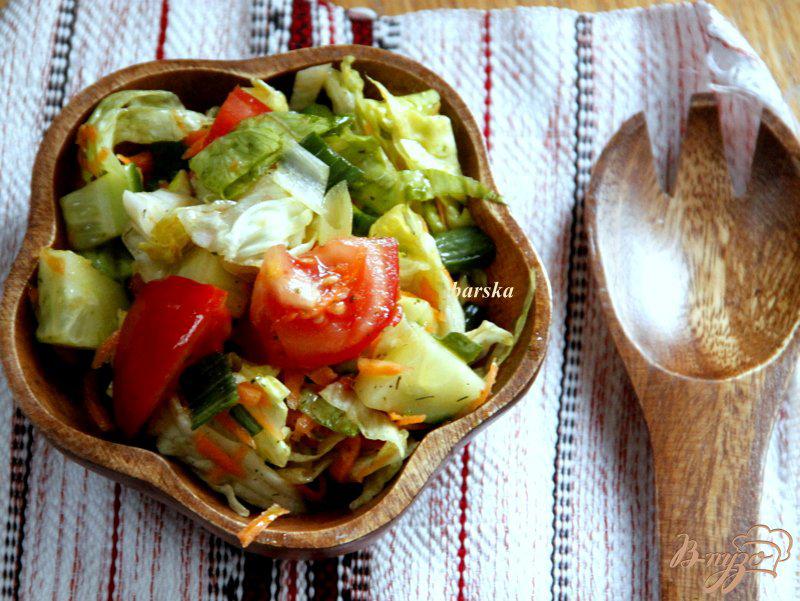 Фото приготовление рецепта: Легкий овощной салат шаг №4