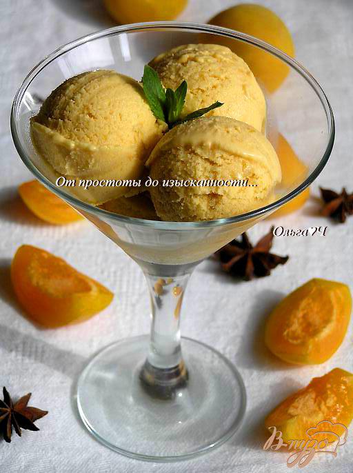 Фото приготовление рецепта: Абрикосовое мороженое с бадьяном шаг №9