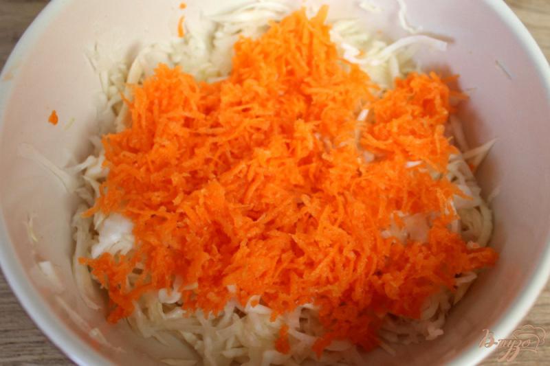 Фото приготовление рецепта: Салат из капусты с морковкой и салями шаг №2