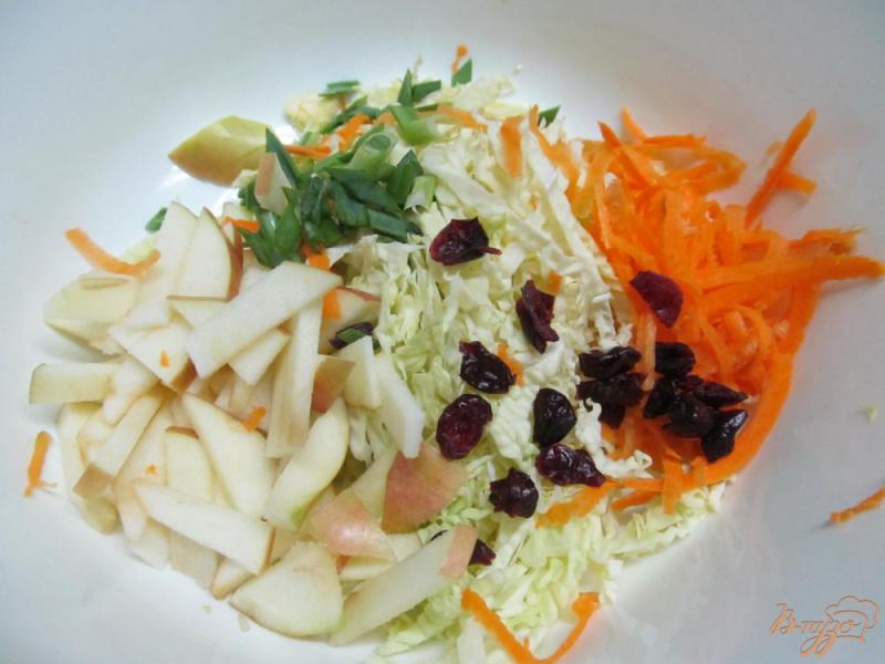 Фото приготовление рецепта: Салат из савойской капусты с яблоком и клюквой шаг №2