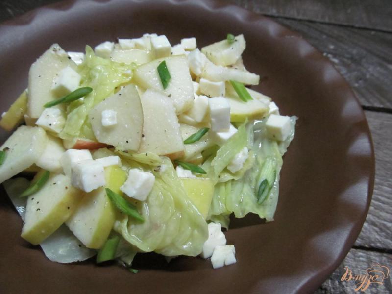 Фото приготовление рецепта: Салат из капусты с яблоком и брынзой шаг №5
