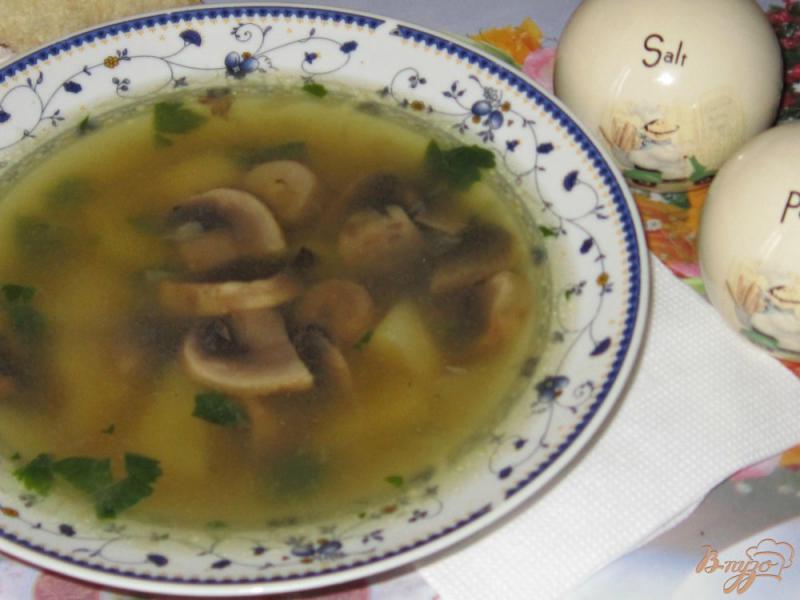 Фото приготовление рецепта: Быстрый суп с шампиньонами шаг №8