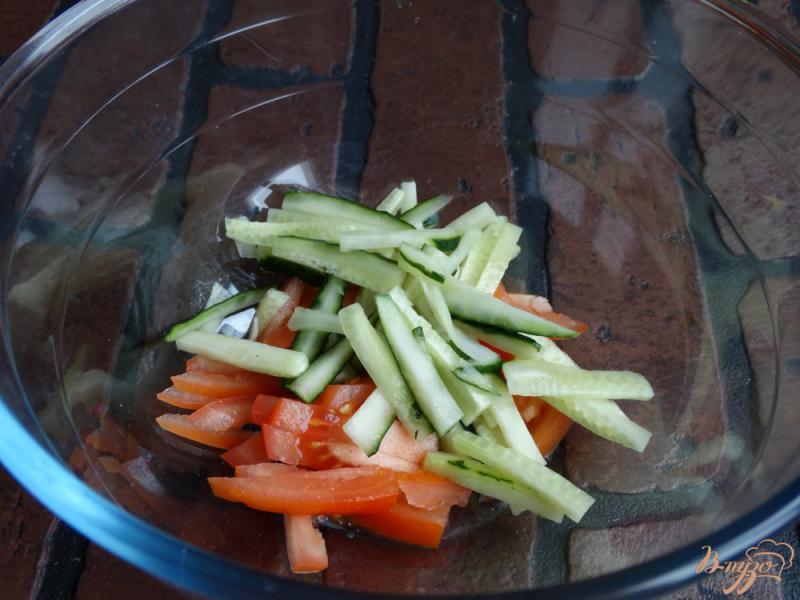 Фото приготовление рецепта: Салат с рисовой лапшой и овощами по-корейски шаг №2