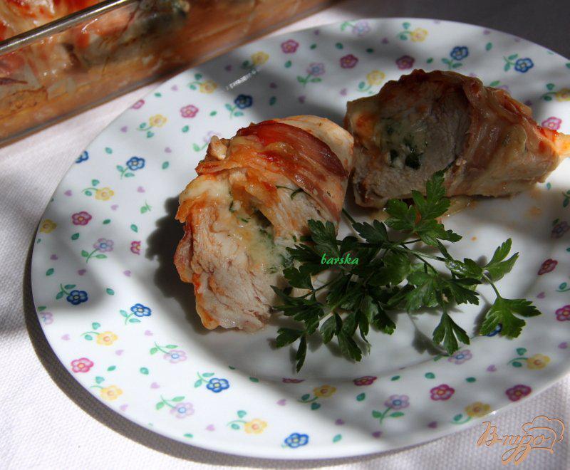 Фото приготовление рецепта: Куриные лодочки с сыром и зеленью шаг №6