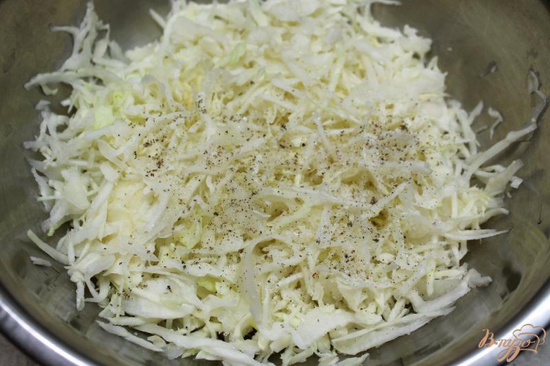 Фото приготовление рецепта: Салат из капусты с яблоком и грецкими орехами шаг №2