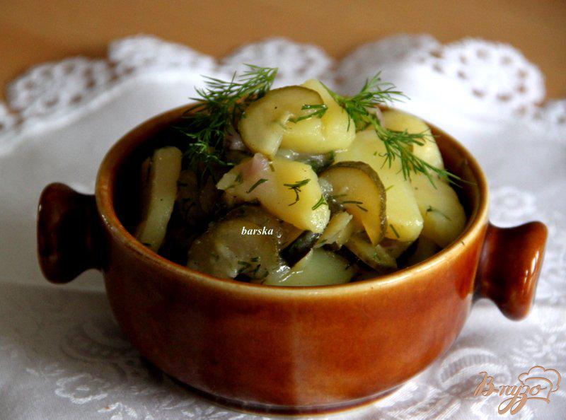 Фото приготовление рецепта: Немецкий картофельный салат с маринованными огурцами шаг №7