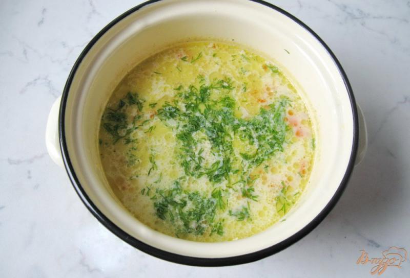 Фото приготовление рецепта: Суп с красной чечевицей и плавленым сыром шаг №8