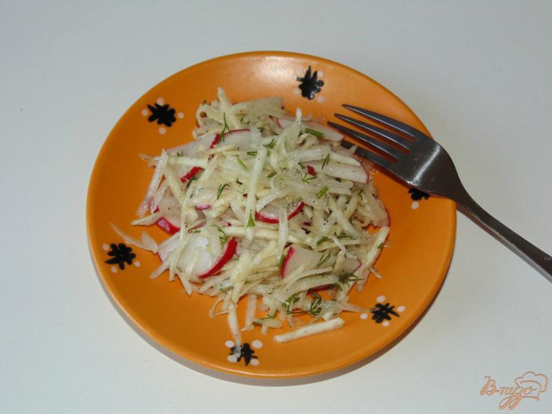 Фото приготовление рецепта: Салат из редиса, дайкона и корня сельдерея шаг №5