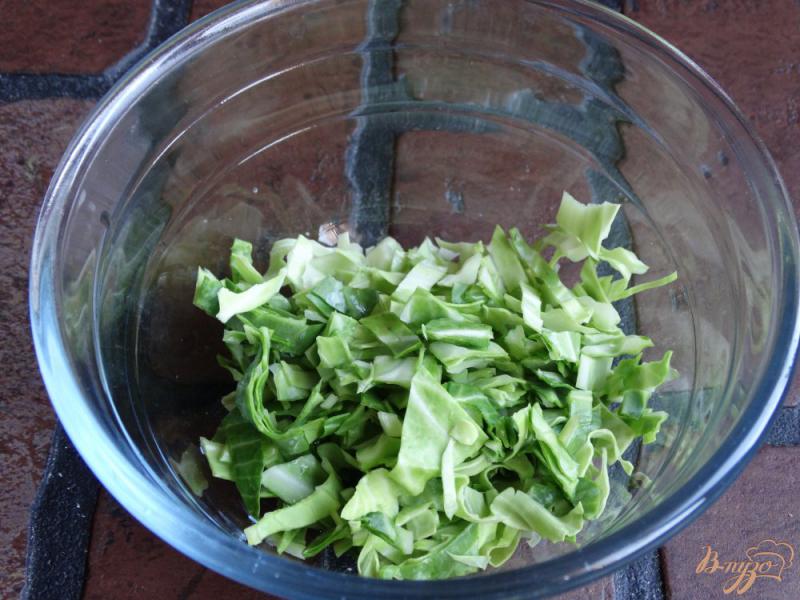 Фото приготовление рецепта: Салат с молодой капустой и крабовыми палочками шаг №1