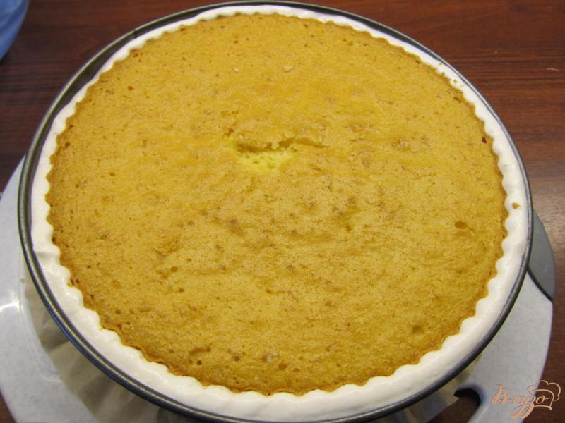 Фото приготовление рецепта: Торт с творожно-сливочным кремом и фруктами шаг №16