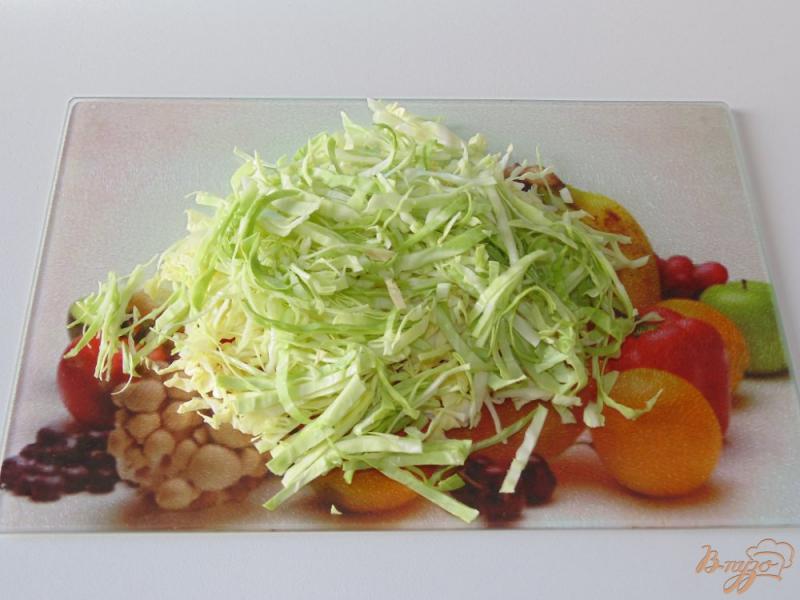 Фото приготовление рецепта: Салат из молодой капусты с листьями салата шаг №3