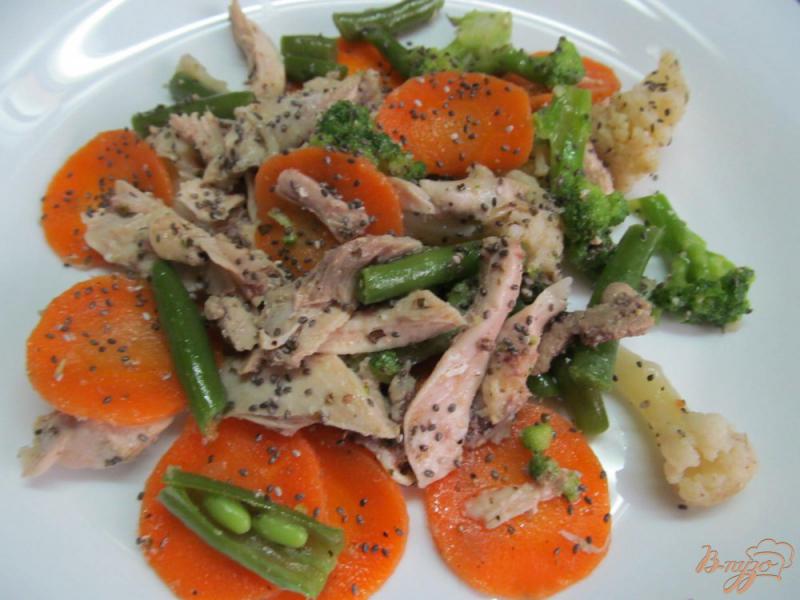 Фото приготовление рецепта: овощной салат с курицей шаг №5