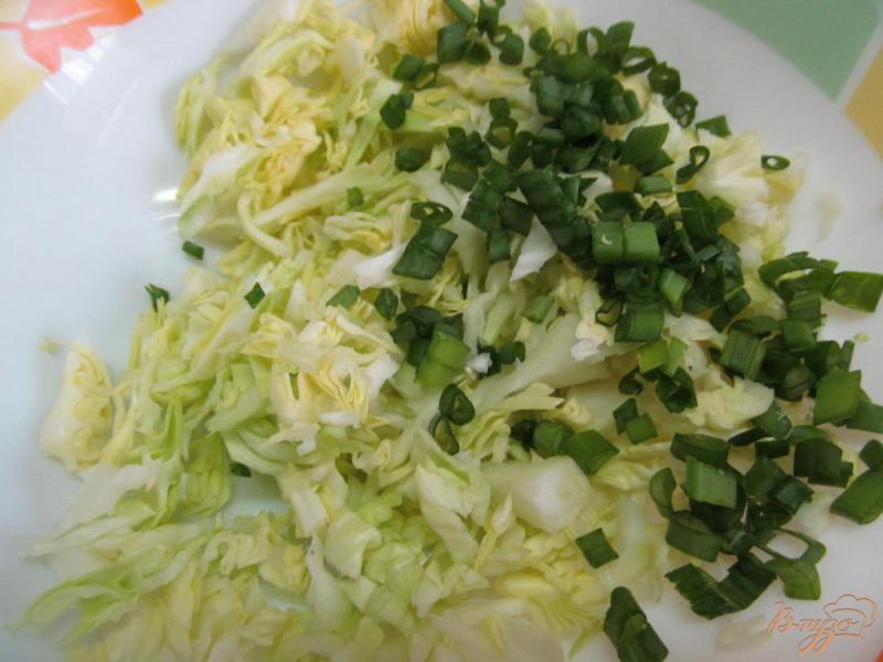 Фото приготовление рецепта: Салат из молодой капусты с оливками и сыром шаг №1