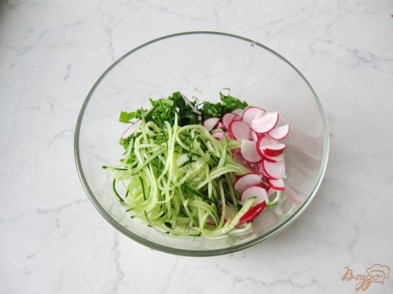 Фото приготовление рецепта: Салат - микс из весенних овощей шаг №4