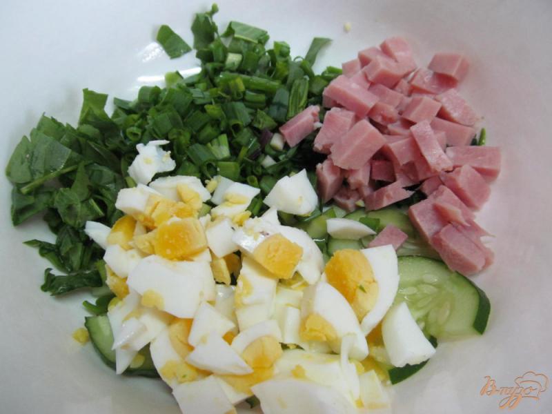 Фото приготовление рецепта: Зеленый салат с крапивой и щавелем шаг №3