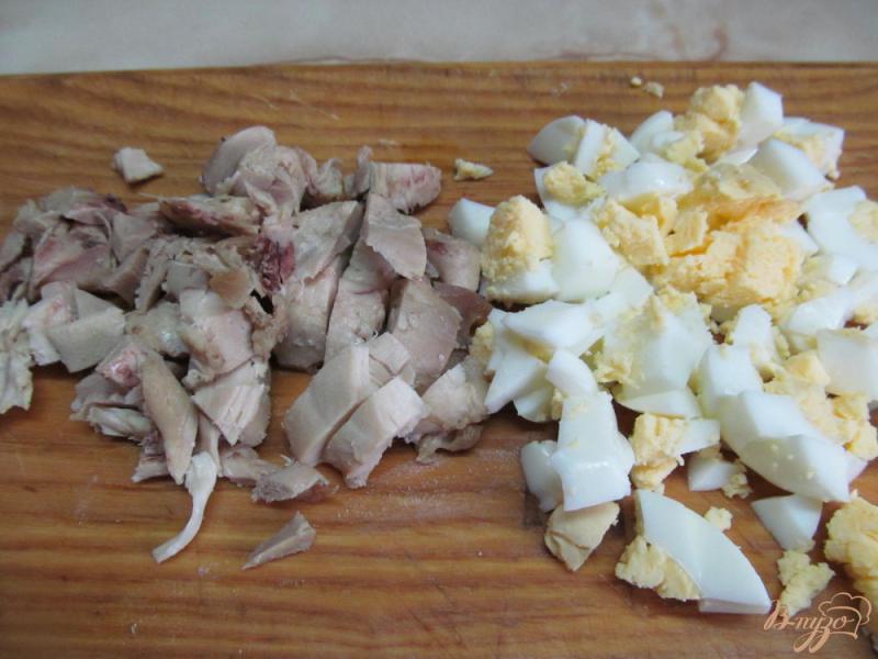 Фото приготовление рецепта: Салат из курицы с жаренным луком шаг №2