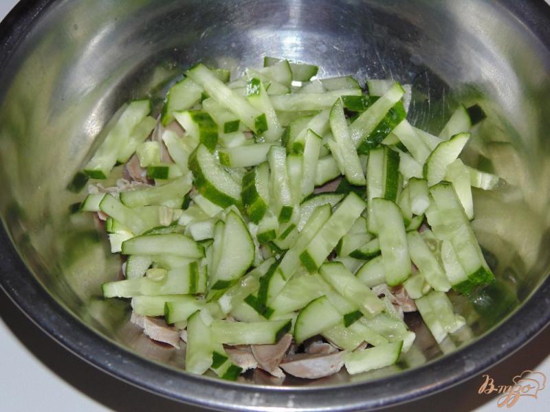 Фото приготовление рецепта: Салат из куриных желудков со свежим огурцом шаг №2