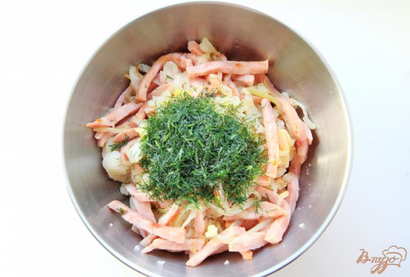 Фото приготовление рецепта: Запеканка с цветной капустой и ветчиной шаг №7