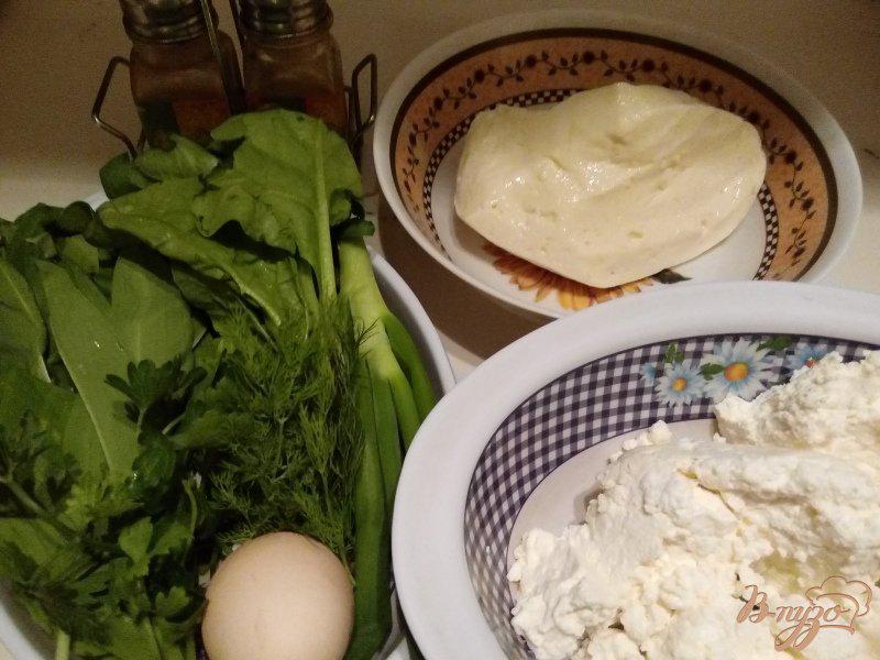 Фото приготовление рецепта: Пирог «Весенний» с творогом, шпинатом и черемшой шаг №3