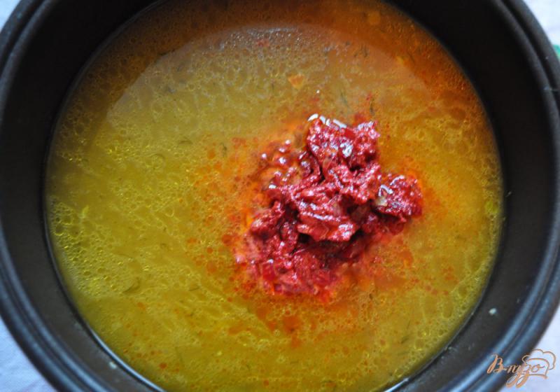 Фото приготовление рецепта: Борщ с консервированной фасолью в мультиварке шаг №7