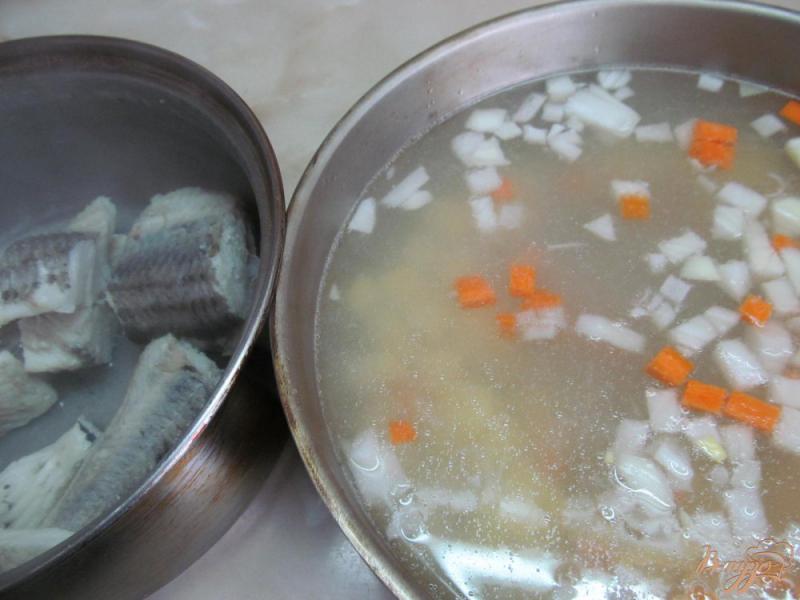 Фото приготовление рецепта: Овощной суп на рыбном бульоне шаг №3