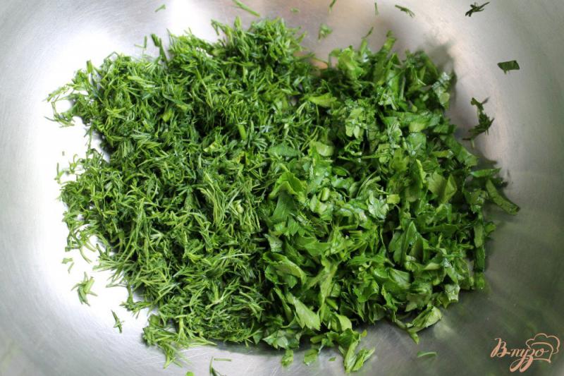 Фото приготовление рецепта: Салат из молодой капусты, помидор и зелени. шаг №1