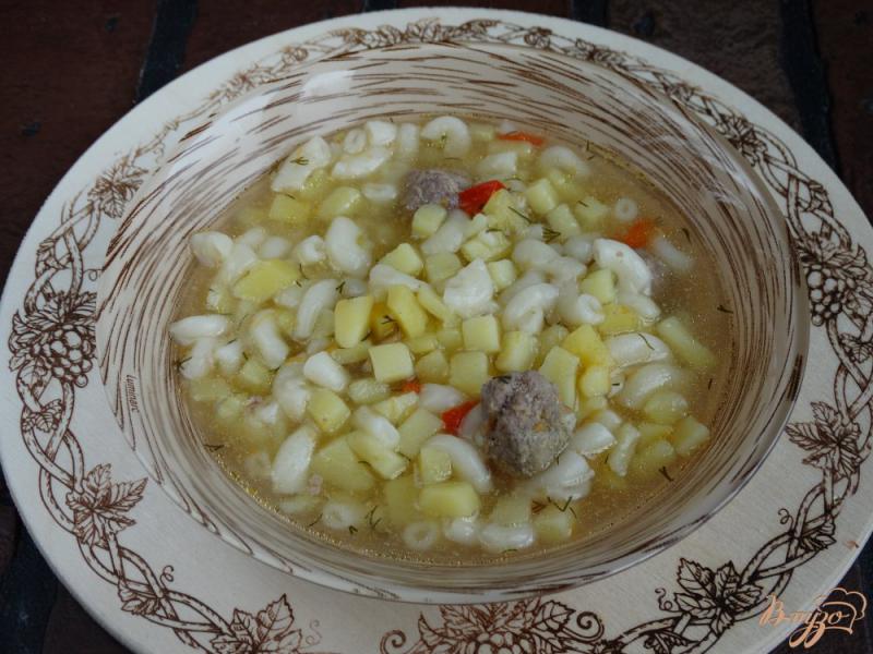 Фото приготовление рецепта: Суп с говяжьими фрикадельками в мультиварке шаг №9
