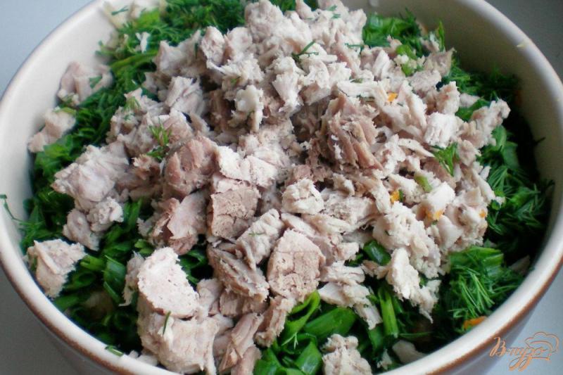 Фото приготовление рецепта: Мясной салат в корзиночках шаг №8