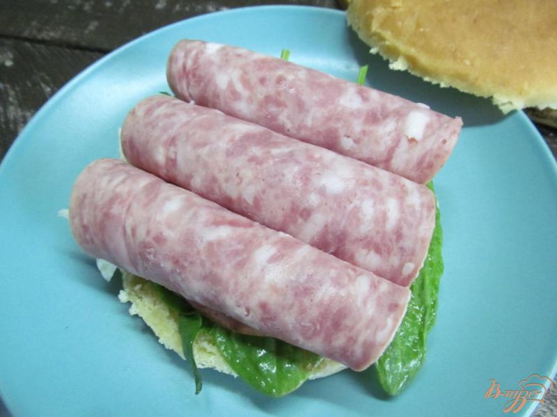 Фото приготовление рецепта: Бутерброд с ветчиной и капустой шаг №5