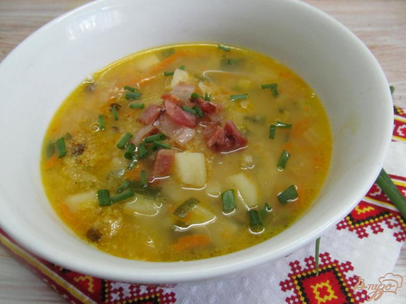 Фото приготовление рецепта: Гороховый суп с беконом шаг №9