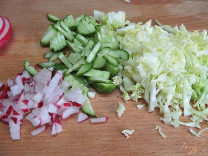 Фото приготовление рецепта: Салат из сезонных молодых овощей шаг №2