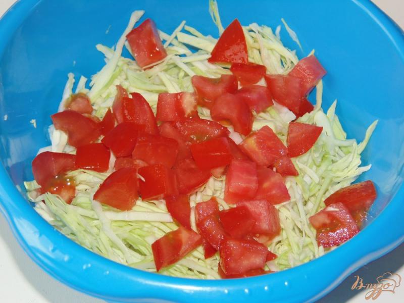 Фото приготовление рецепта: Капустный салат с помидором шаг №2