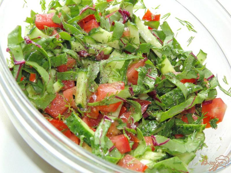 Фото приготовление рецепта: Овощной салат с мангольдом шаг №5