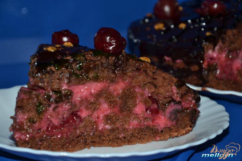 Фото приготовление рецепта: Торт шоколадно-вишневый (постный) шаг №11