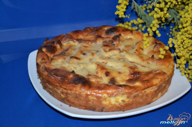 Фото приготовление рецепта: Блинный пирог с джемом и творожно-сметанным суфле шаг №5