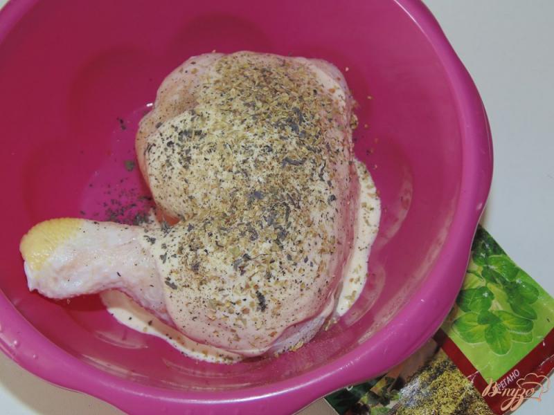 Фото приготовление рецепта: Окорочок куриный с базиликом и орегано в рукаве шаг №2