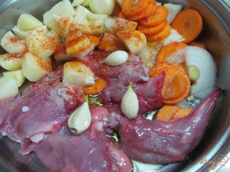 Фото приготовление рецепта: Кролик с овощами шаг №3