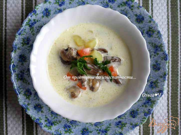 Фото приготовление рецепта: Сливочный суп с куриными сердечками шаг №6