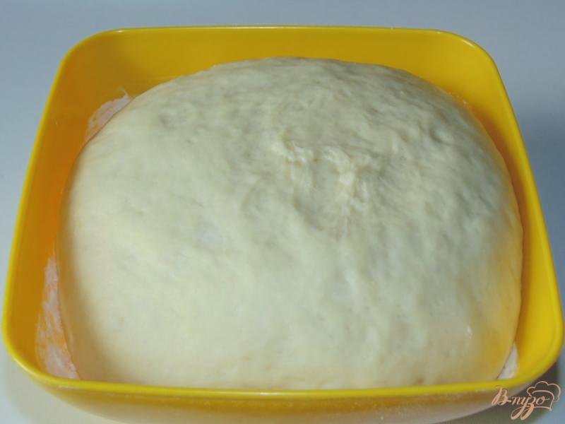 Фото приготовление рецепта: Дрожжевое тесто для пиццы на молоке шаг №7