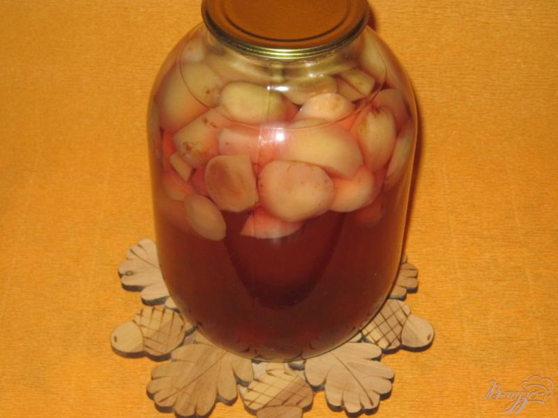 Фото приготовление рецепта: Яблочно-вишневый компот на зиму шаг №7